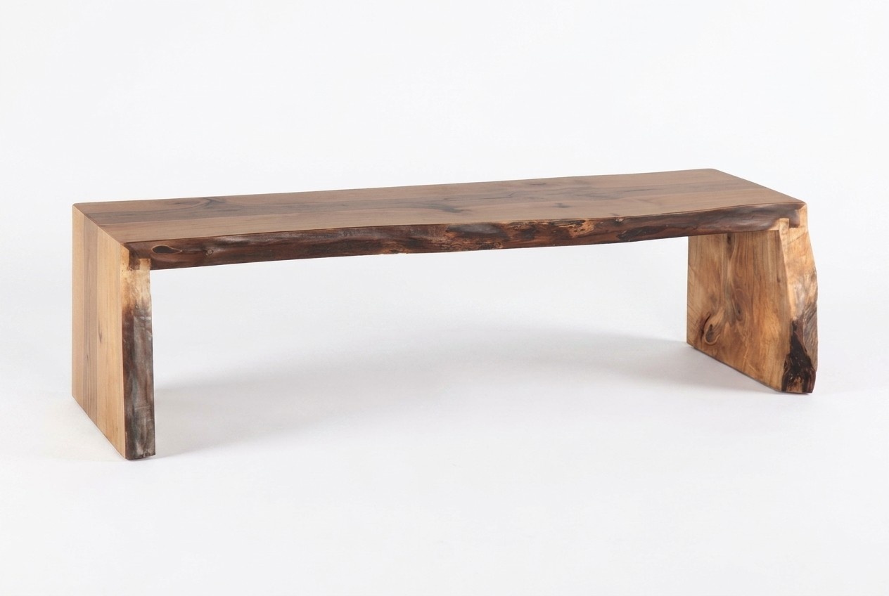 Elegant brown wooden bench, modern, stylish, comfortable.