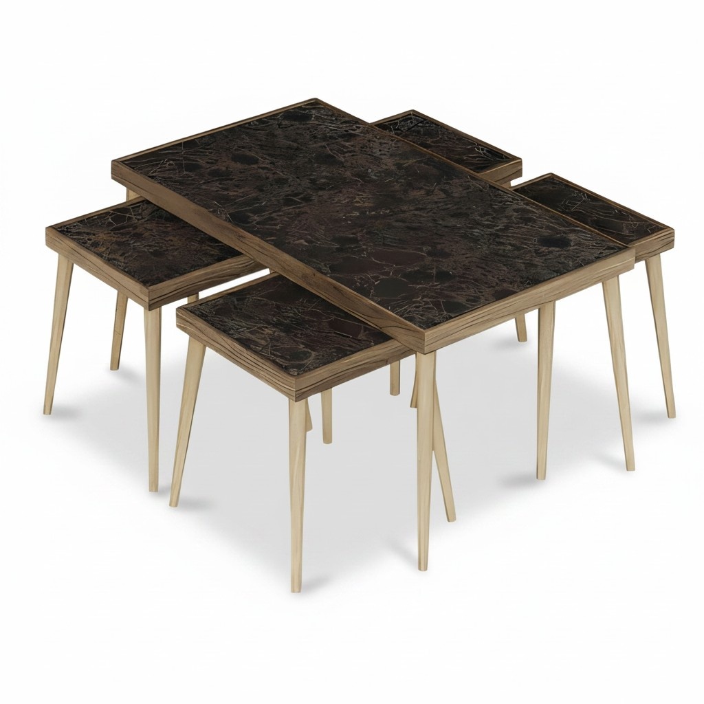 Elegant gray wooden coffee table in modern style