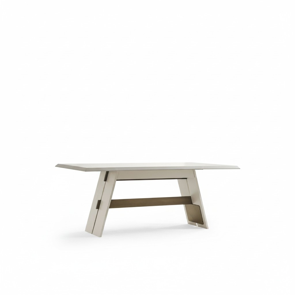 Elegant wooden dining table in beige for stylish dining areas.