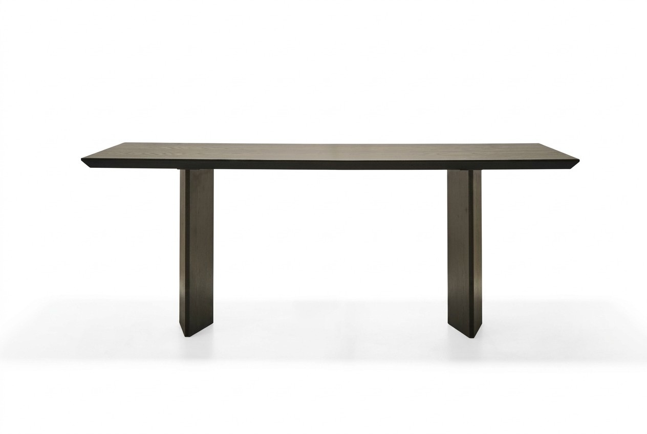 Elegant wooden dining table in warm brown for a modern home.