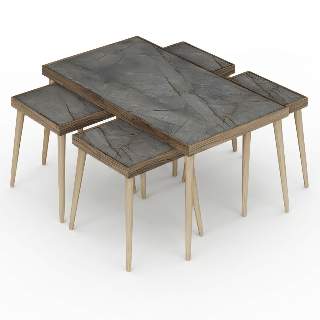 Elegant side table made of wood in brown for modern home