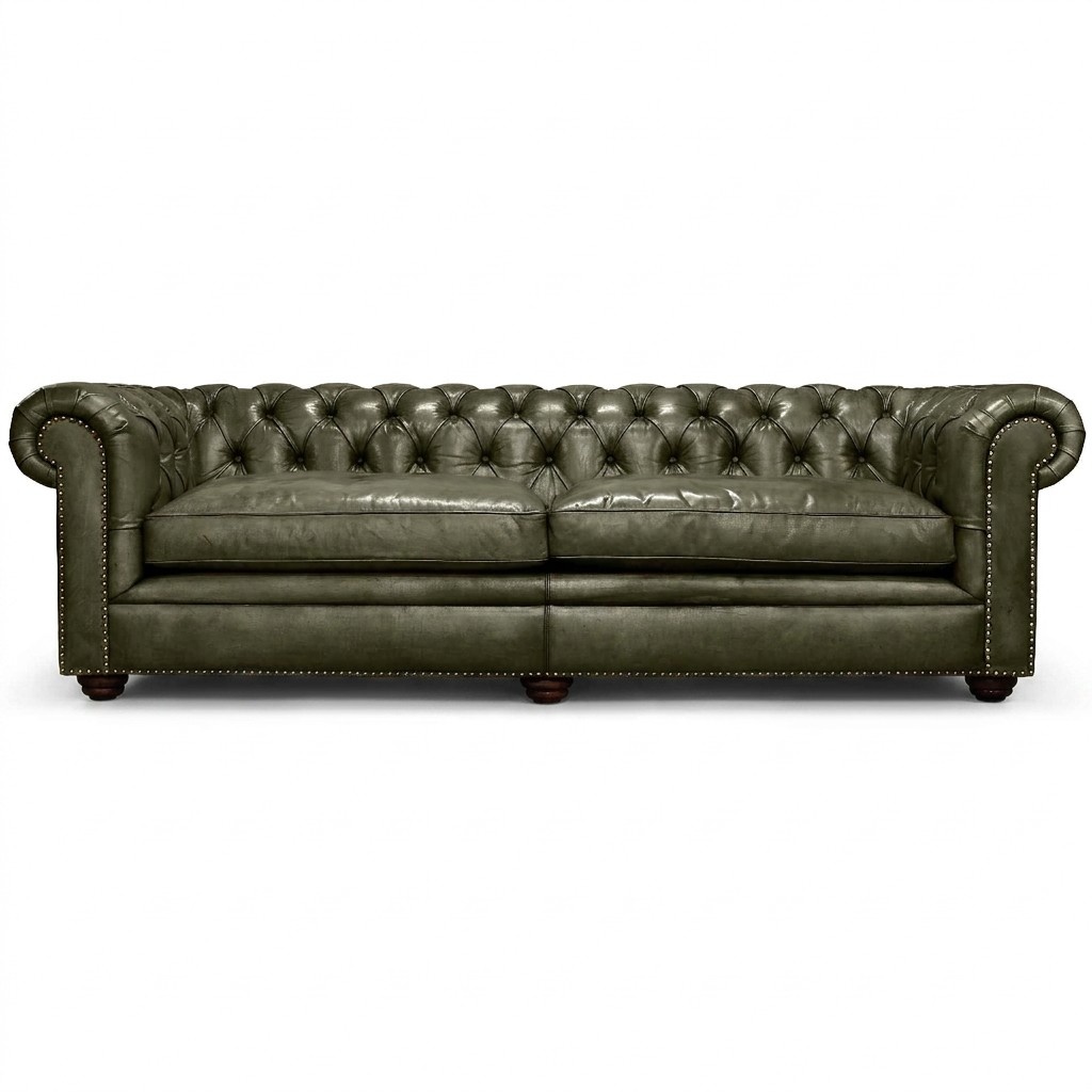 Elegant Living Room Couch 4-seater Chesterfield Leather Fabric Couches Sofa New