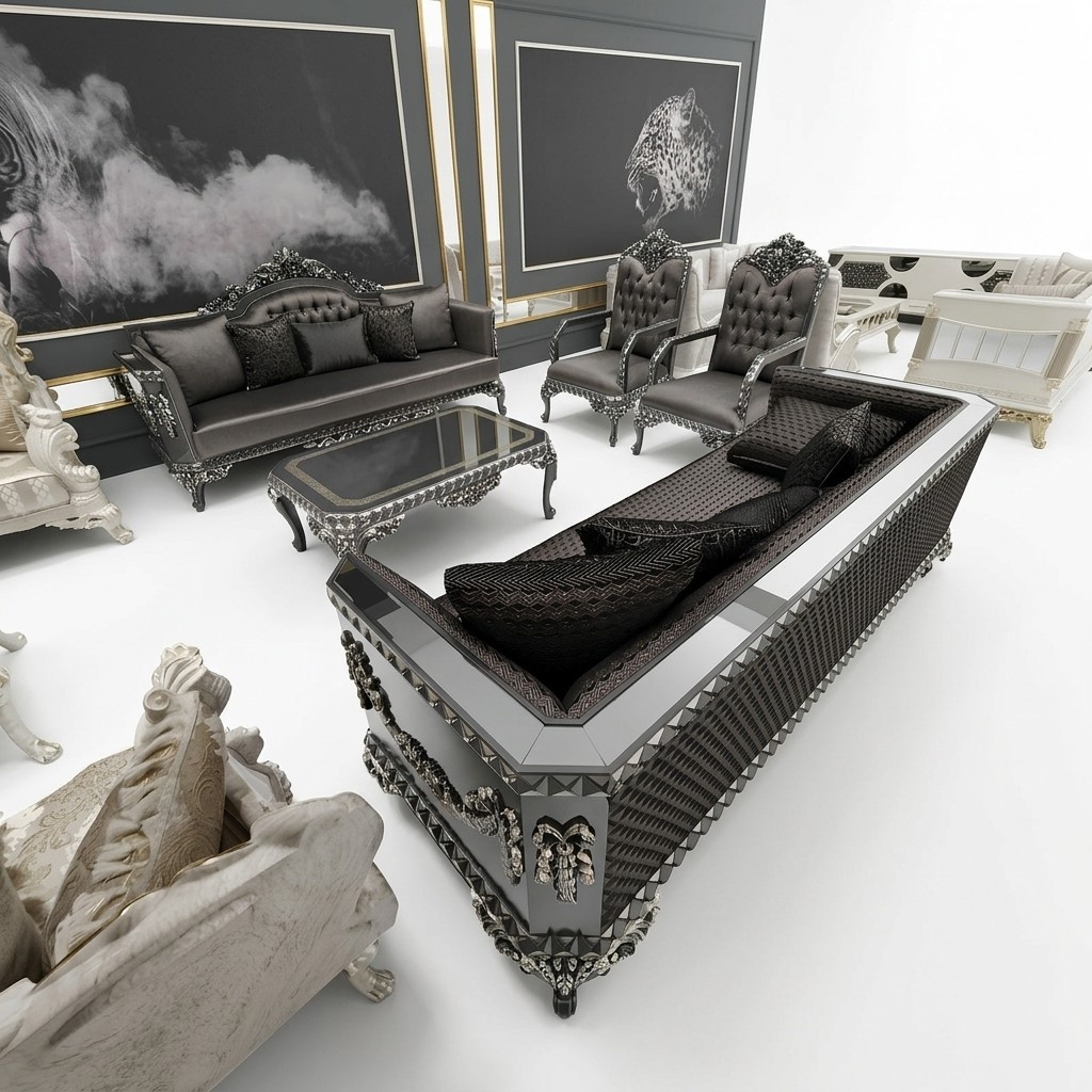 Elegant Living Room Stylish Sofas 3+3 Seater