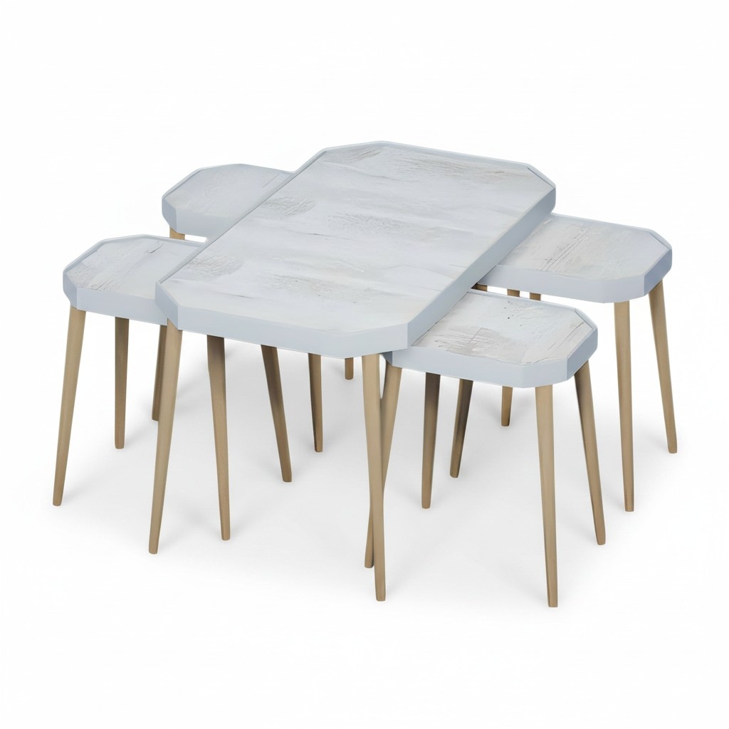 Elegant side table made of wood in beige for modern home