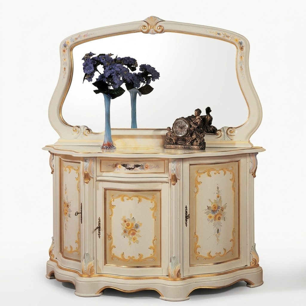 Elegant Style Furniture Bedroom Chest of drawers Classic Sideboard with Mirror