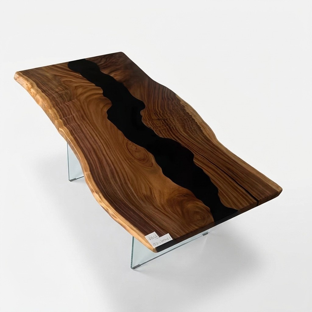 Epoxy Resin River Table Real Wood Black Water Tissche Epoxy Furniture