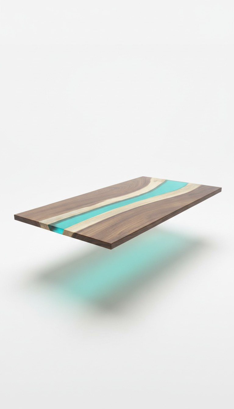 Epoxy resin dining table real solid wood furniture waterfall epoxy table 240x100 New