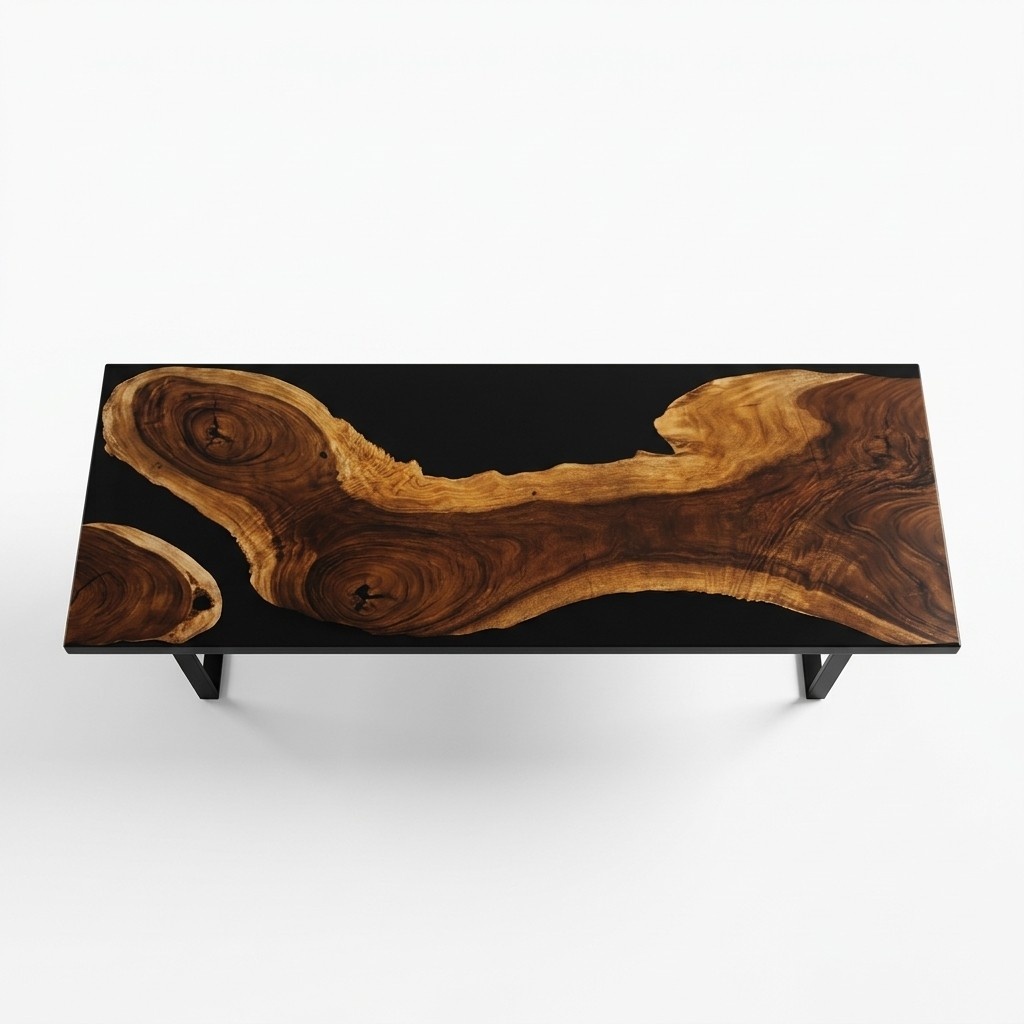 Epoxy resin dining table real wood solid furniture waterfall cast resin epoxy table