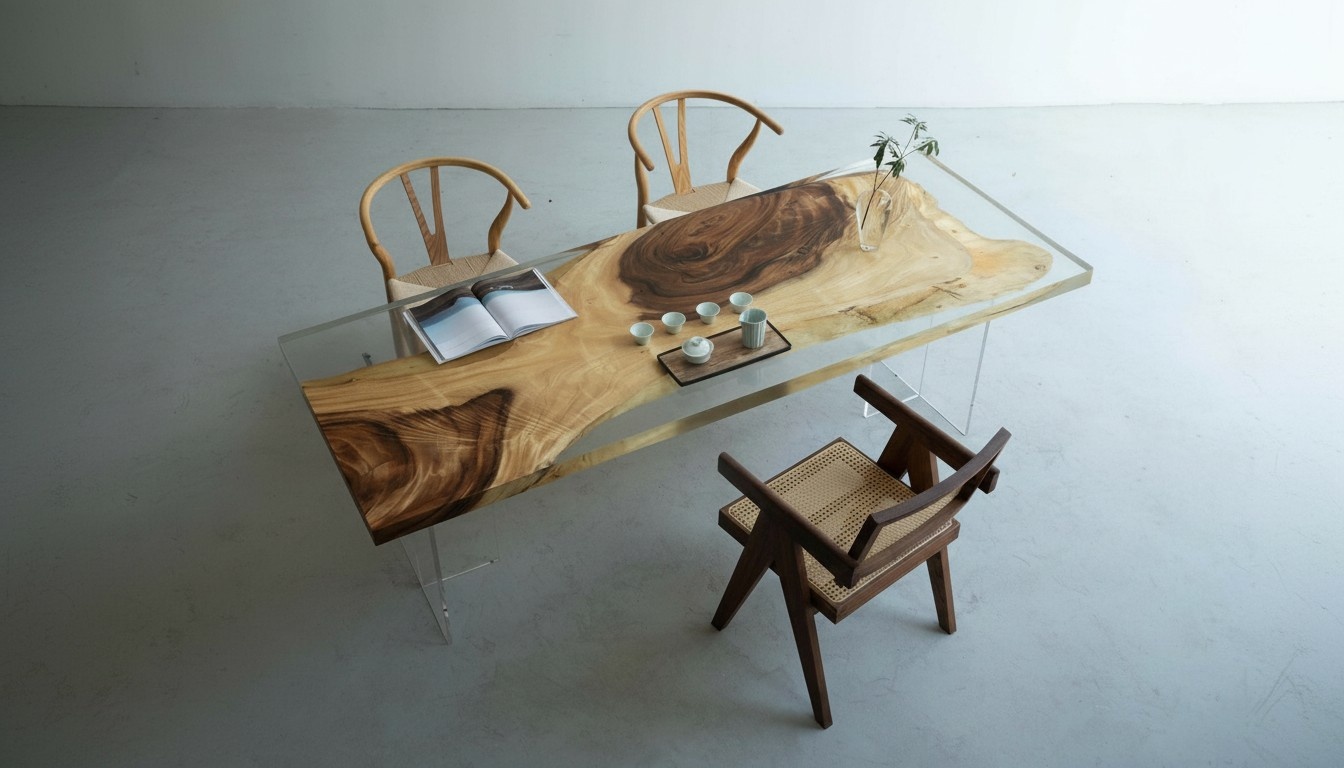 Epoxy Resin Dining Table River Table Solid Tables 200x90 River Table New Real Wood