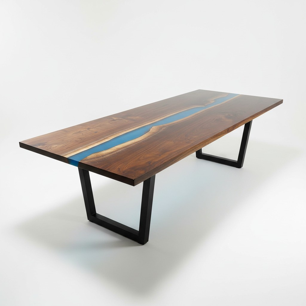 Epoxy Resin Dining Table River Table Solid 240x100 River Table New Real Wood Tables