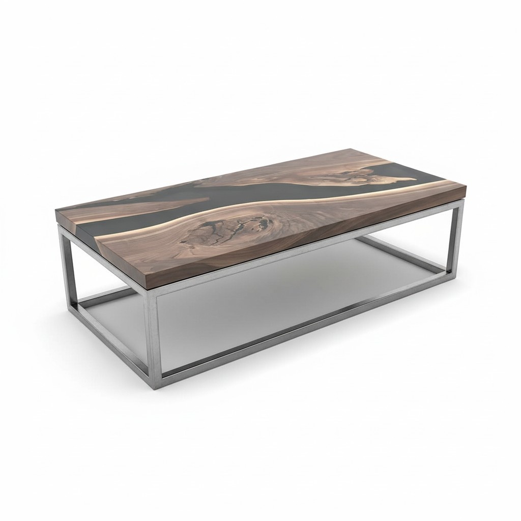 Epoxy Resin River Table Real Wood Black Water Tables Epoxy Furniture Solid