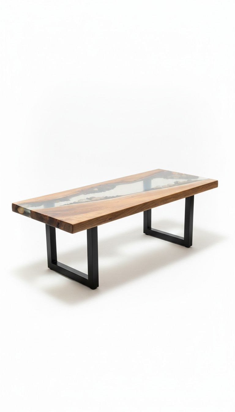 Epoxy Resin River Table Real Wood Blue Water Tables Epoxy Furniture New Solid