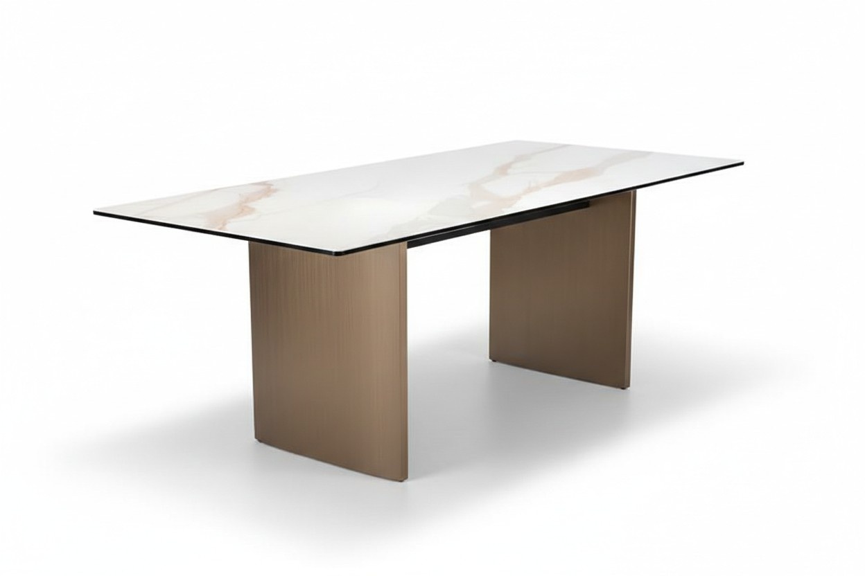 Dining table dining room wood dining tables modern style brown design metal