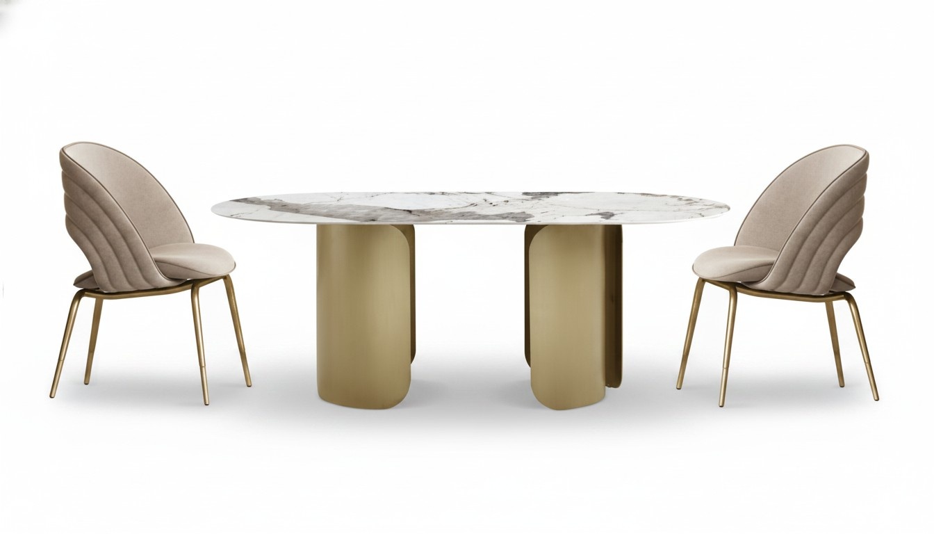 Exclusive dining room set consists of 5 pieces. Dining table + 4x chairs luxury complete