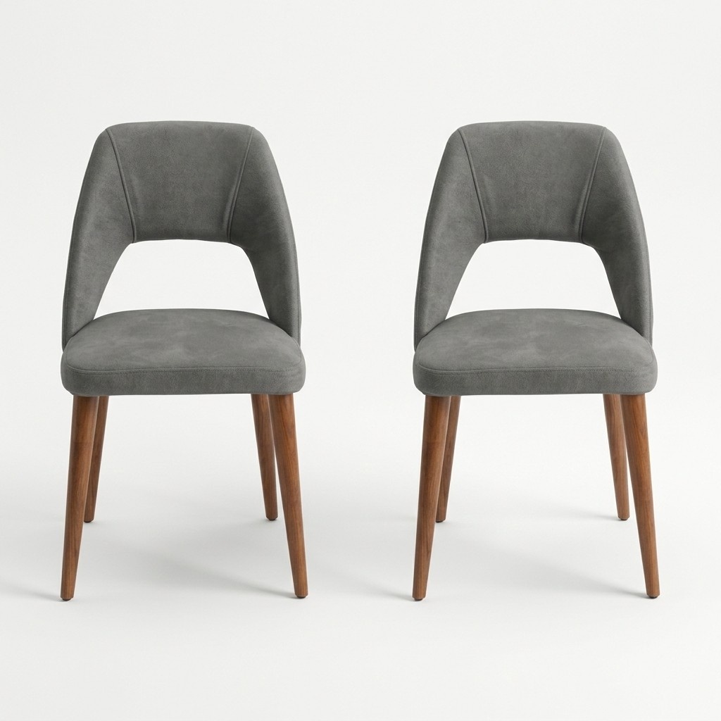 Exclusive grey-brown dining chairs Luxurious wooden chairs Upholstered furniture