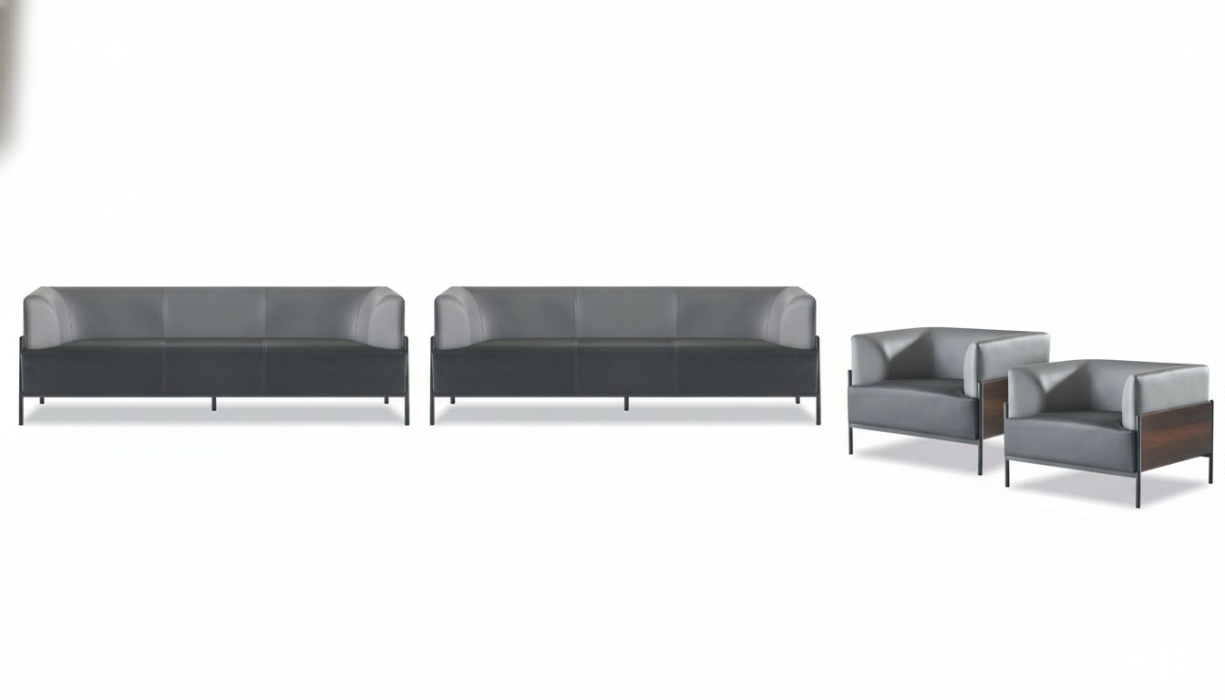 Exclusive Universal Sofa Sets 4-piece Leather Black Modern Designer