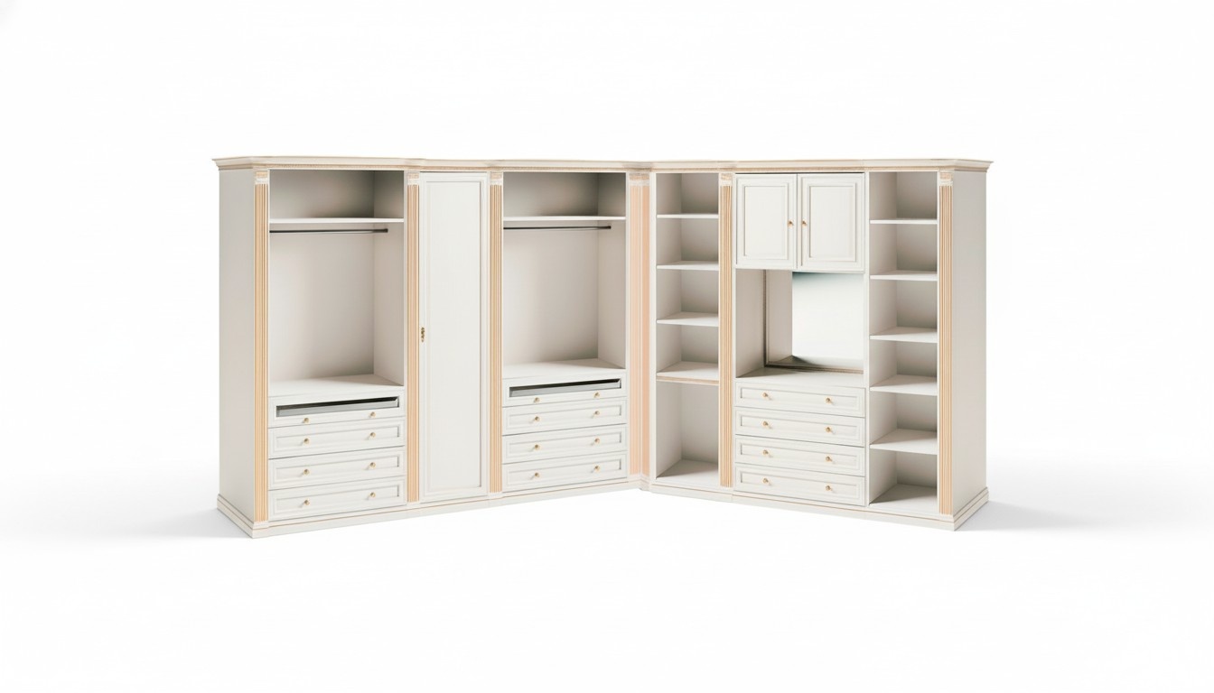 Exclusive White Corner Cabinet Bedroom Luxury Cabinets Elegant Wood Furniture