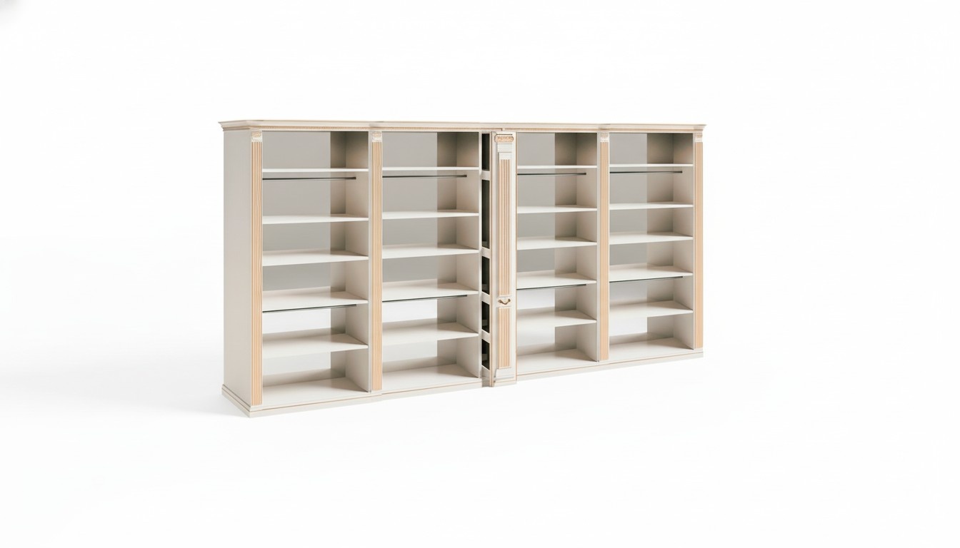 Exclusive White Wardrobe Modern Wood Furniture Designer Shelves