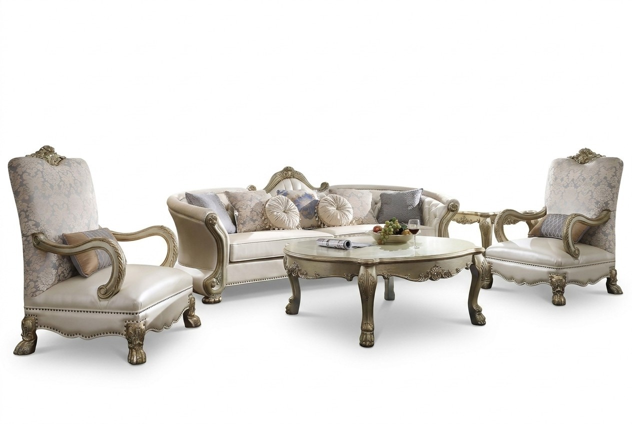 Exclusive Wood Carved Four Seater xxl Couch Baroque Rococo Leather Sofa leather