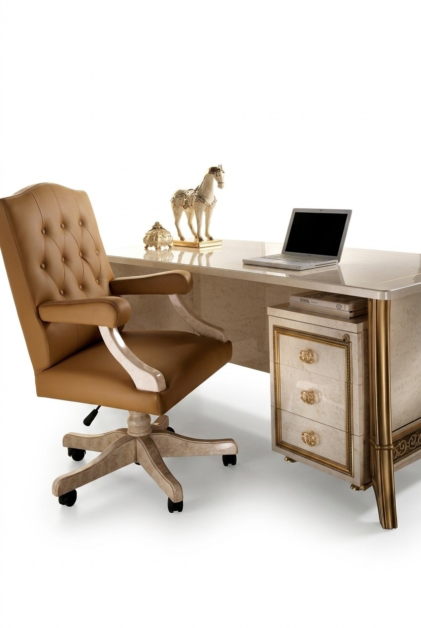 Office chesterfield executive leather armchair in nouveau style italian furniture arredoclassic™