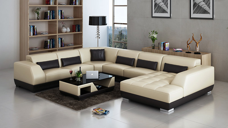 Leather Sofa Living Area Corner Sofa Corner Set Design Modern Sofa G8024