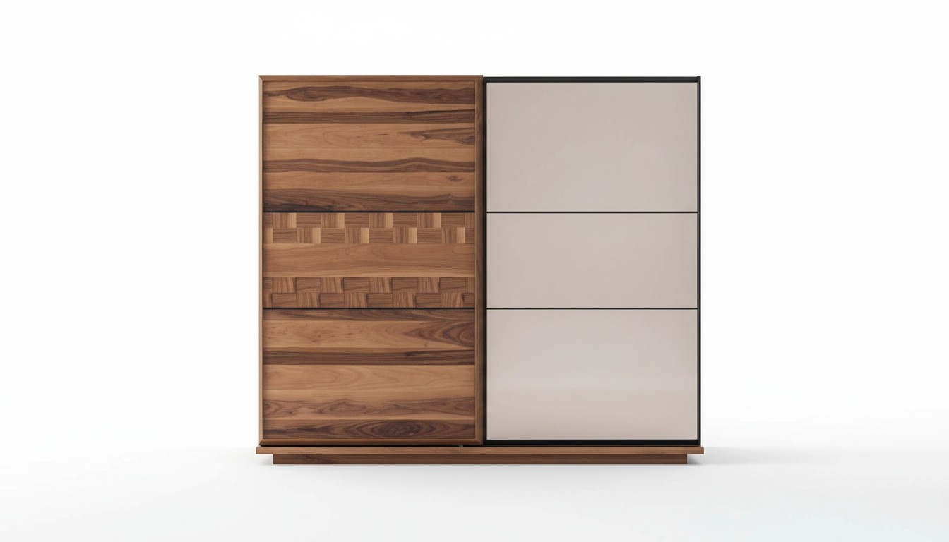 Exquisite bedroom set Elegant double bed 2 wooden nightstands