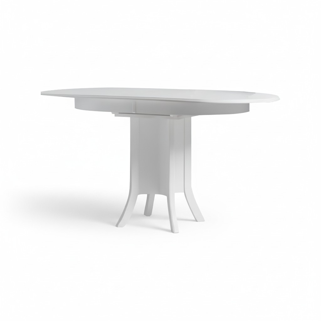 Extendable dining table Dining room table wood Wooden table White