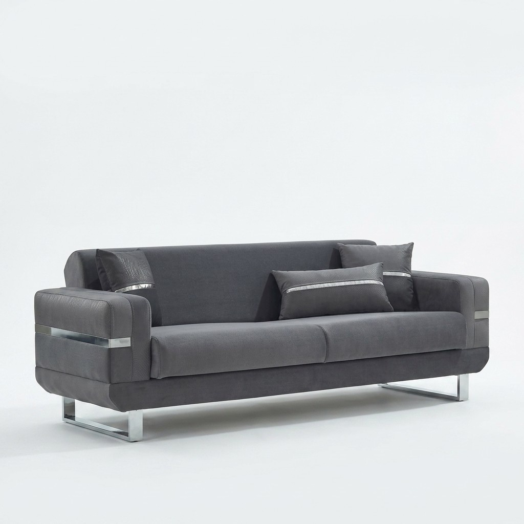 Fabric sofa, upholstered sofa, three-seater, gray luxury couch, 3-seater sofas.