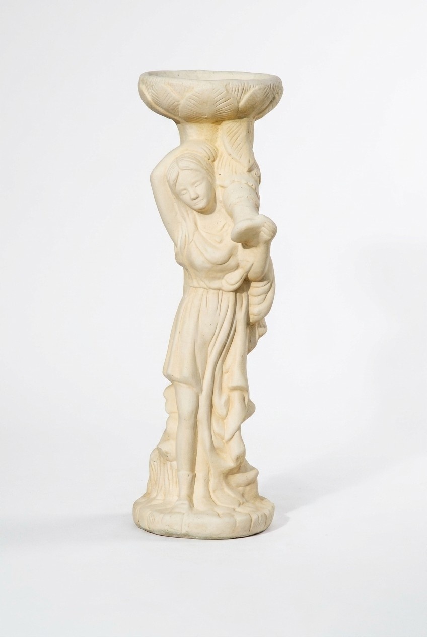 Woman LEA with a bowl decorative figure sculpture for garden made of weather-resistant cement 60cm