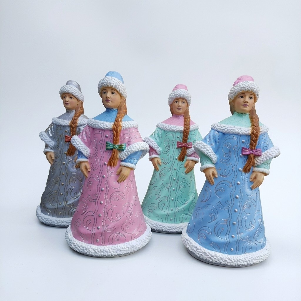 Christmas decorative sculpture designed as standing russian snow maiden 91cm