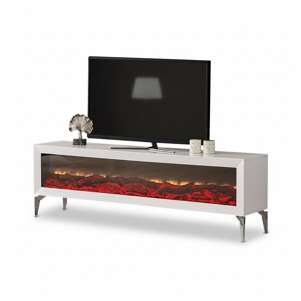 Fireplace electric fireplace media TV lowboard TV stand television 199x41 sideboard