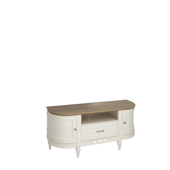 Classic style real wooden TV lowboard with shelves, sliding drawers & swing doors model - FL-RTV