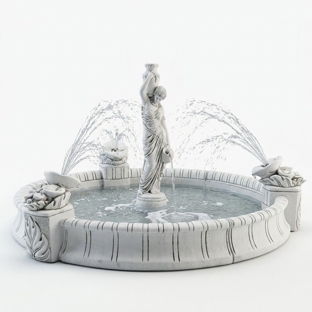 Fountain figure statue figures statues sculpture sculptures garden 142 cm New 381