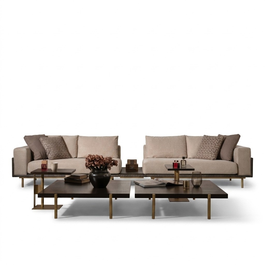 Four seater sofa 4 seater upholstered sofa fabric sofa beige modern table new