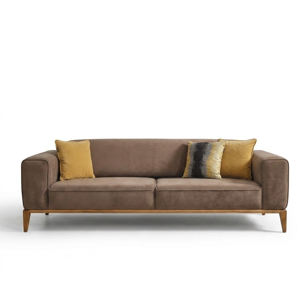 Four seater sofa 4 seater sofas fabric brown living room luxury modern