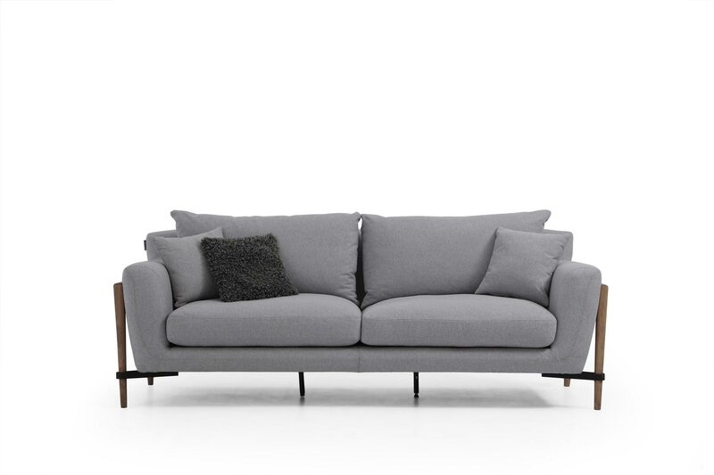 Four Seater Sofa 4 Seater Fabric Sofas Modern Design Living Room Grey
