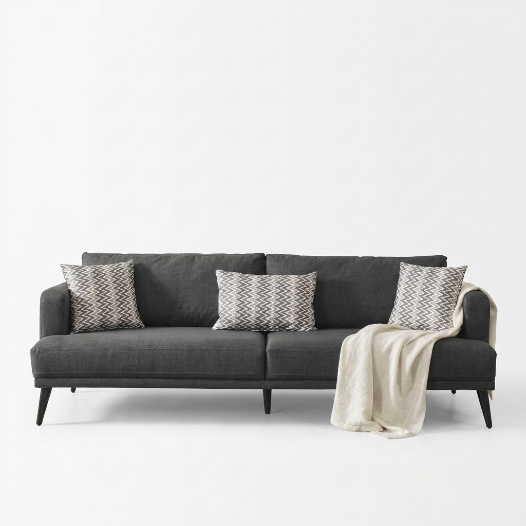 Four seater sofa 4 seater sofas fabric grey modern seater living room new