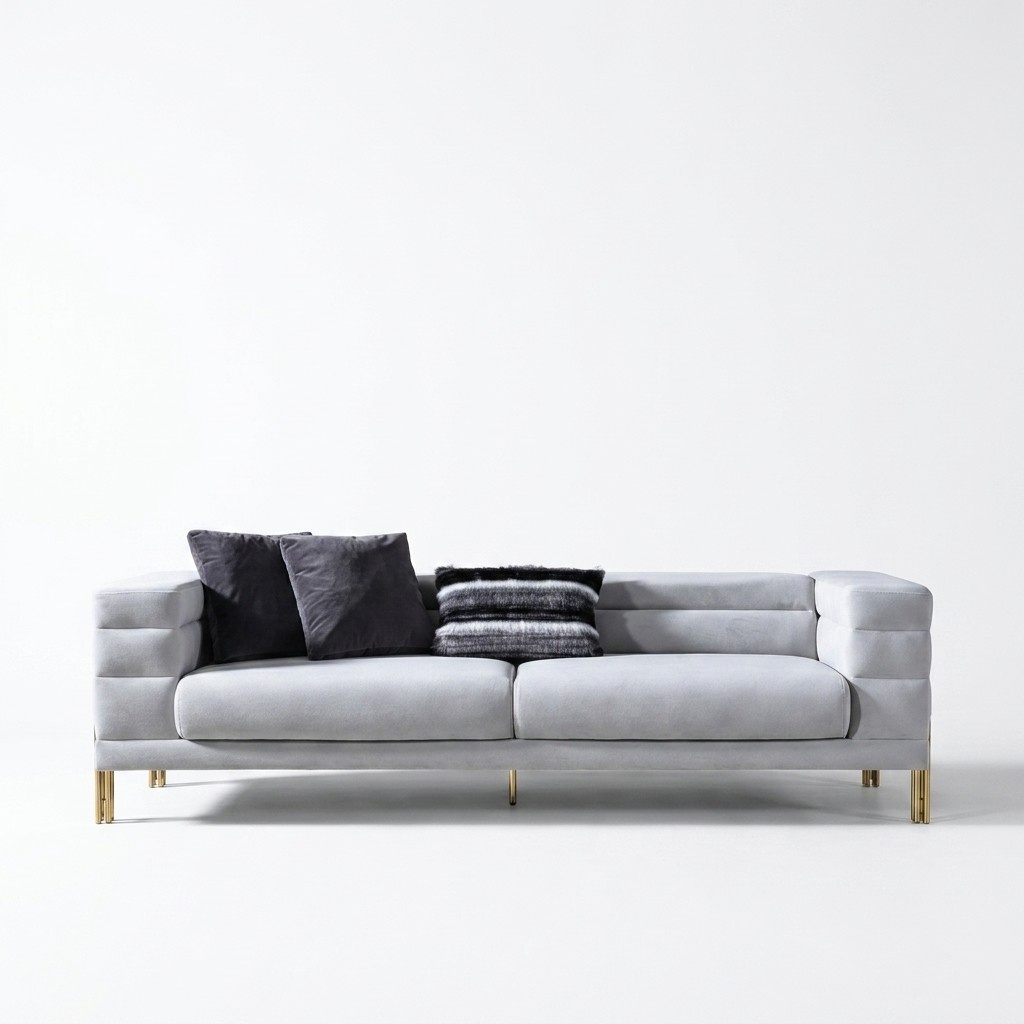 Four seater sofa 4 seater sofas fabric white living room luxury modern seat