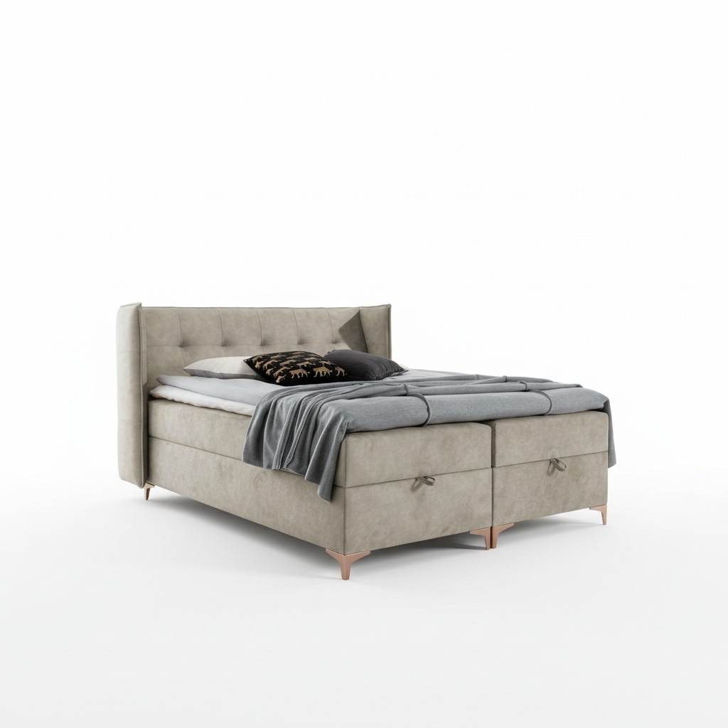Furnishings bedroom upholstered bed luxury box spring bed double design furniture