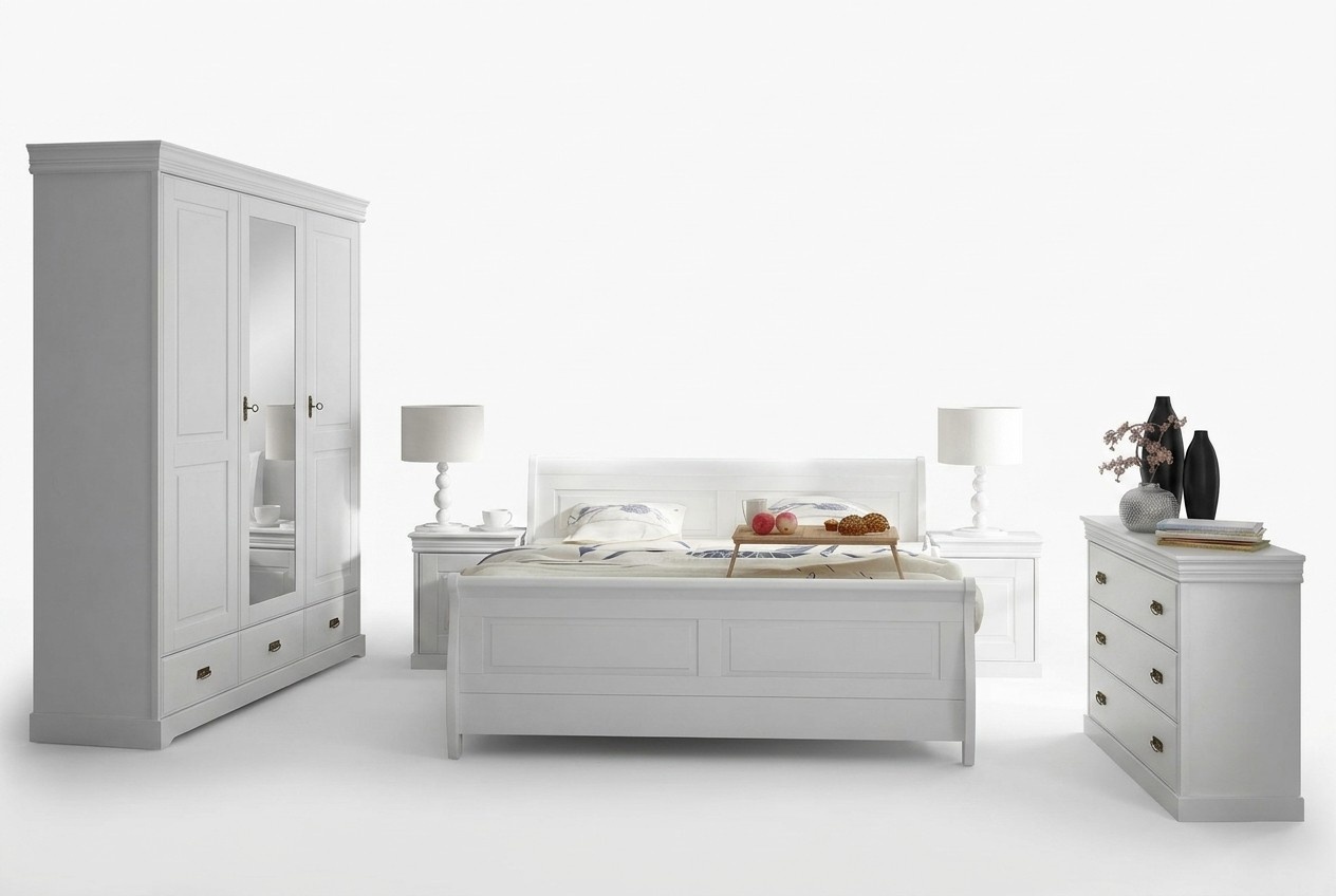 Furniture Bedroom Set Design Bed 2x Bedside Table Chest of Drawers New 5tlg