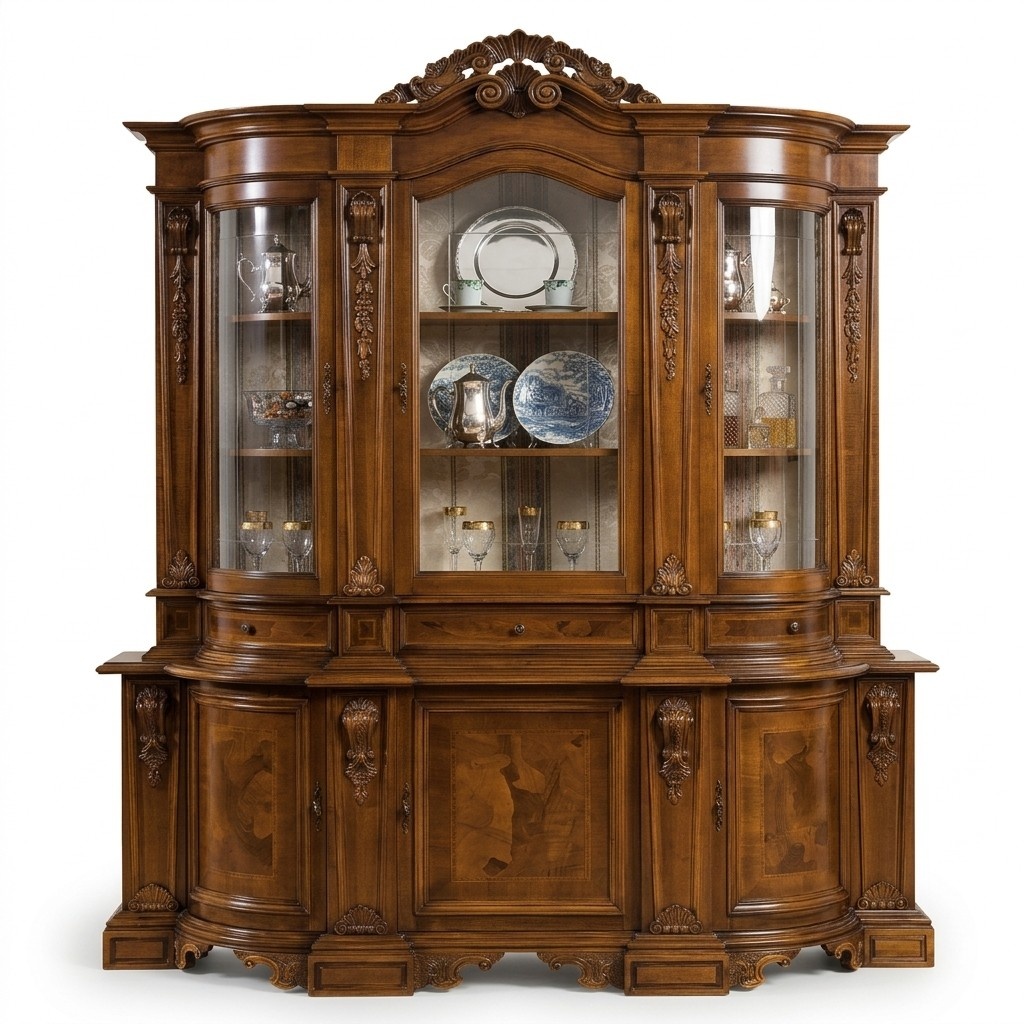 Furniture glass cabinet showcase wood display cabinets glass cupboard cupboards sideboard Italy