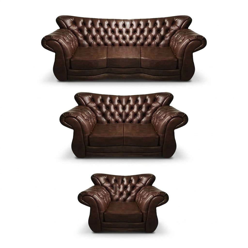 Furnishing luxury upholstered furniture sofas set leather armchair living room couch