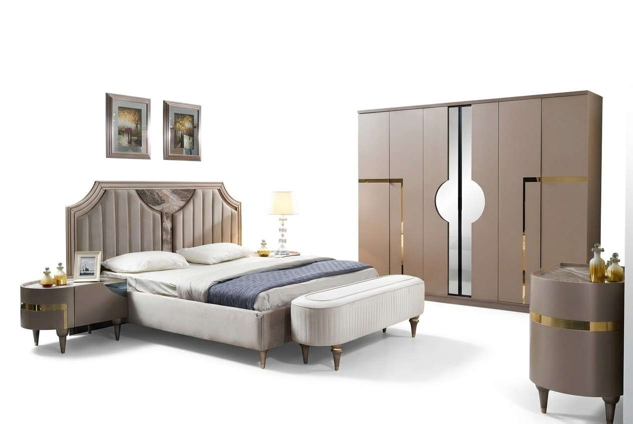 Furniture Modern Luxury Beds New Bed 2x Nightstand 3 Piece Bedroom Set Design