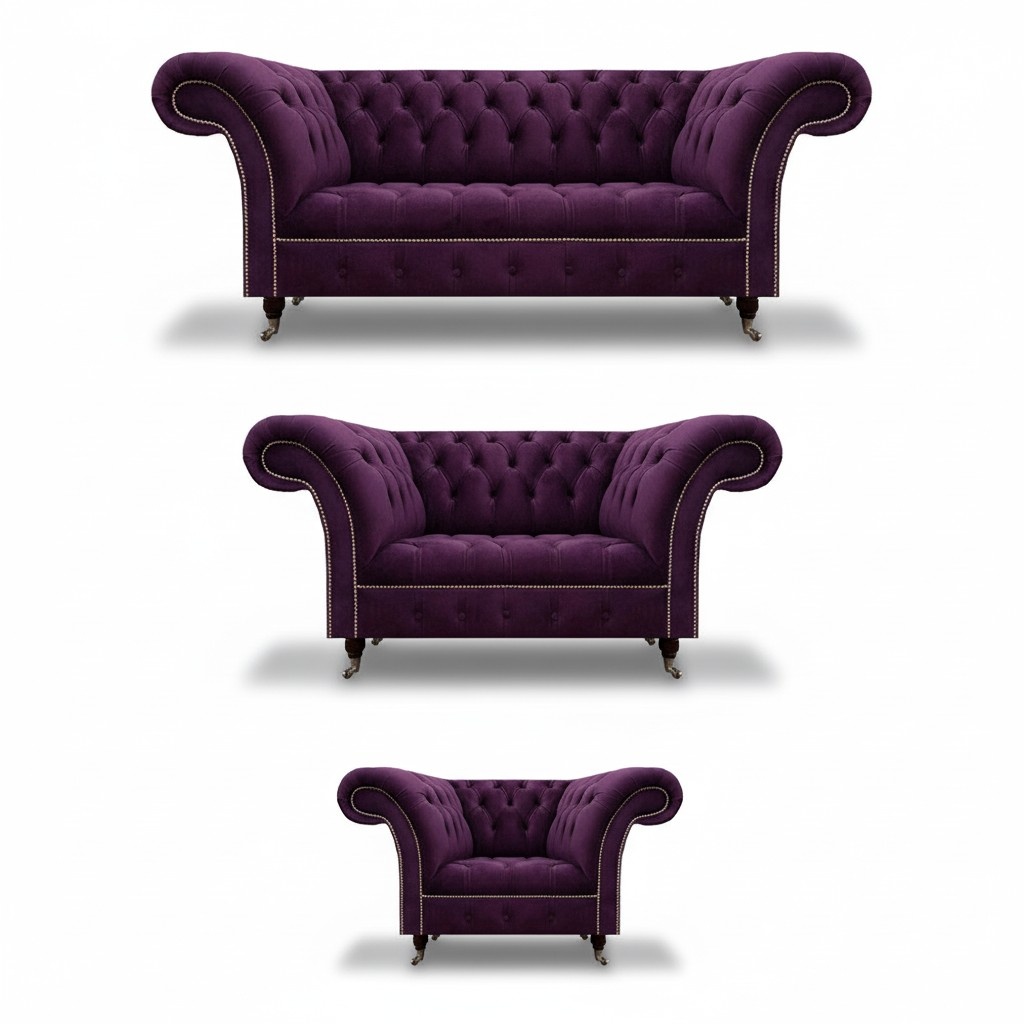 Furniture sofa set 3+2+1 seat upholstered furniture design modern style Chesterfield