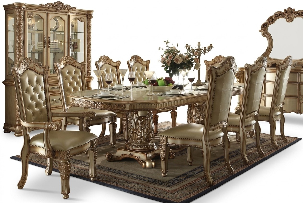 Furniture Table + 8x Chair Sets Dining Room Set Wood Complete Baroque Rococo New