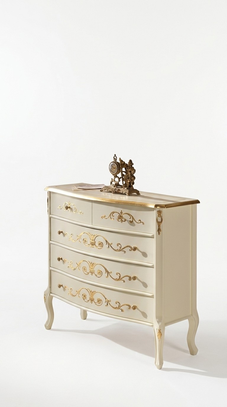Furniture wood style baroque chest of drawers designer luxury Italian furniture real wood new