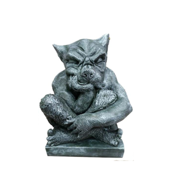 Decorative sculpture designed as a dark grey colored sleeping dragon goblin 47cm G24