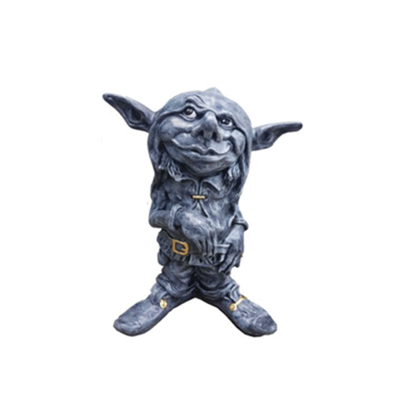 Decorative sculpture designed as a dark grey colored goblin figure 68cm