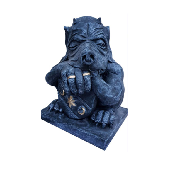Decorative sculpture designed as a dark grey colored night goblin 50cm