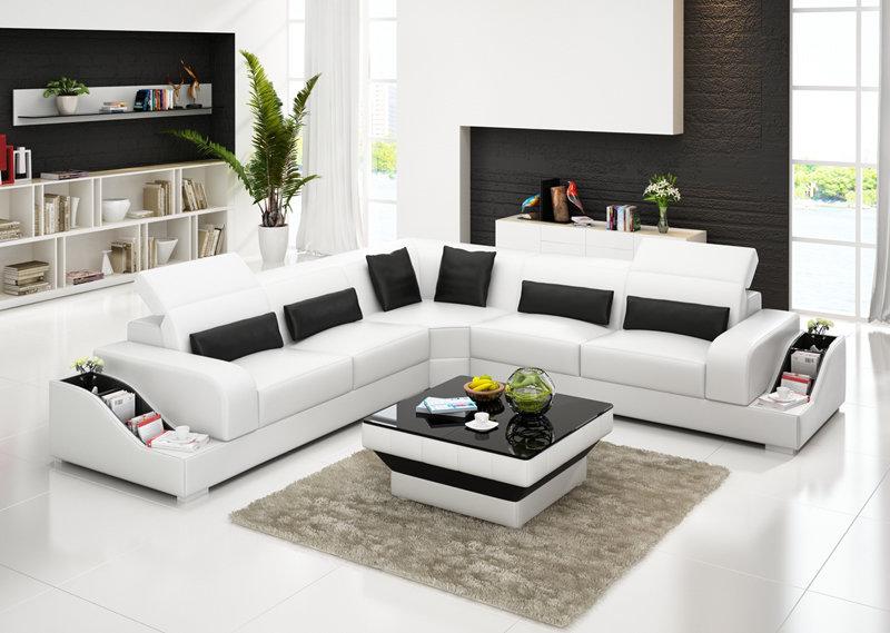 Leather sofa couch living room corner sofa corner set design modern sofa G8008B